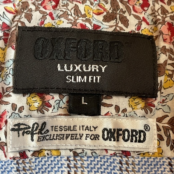 Oxford Luxury Slim 100% Cotton Light Blue,white and brown Checkered Men's Shirt - Picture 2 of 11